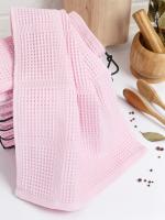 Полотенце вафельное 65*135 розовая пастель